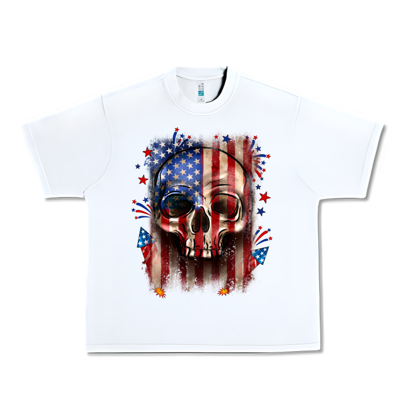4th Of July Skull American Flag Urban Heavy Tee by Neo Western | Teevron