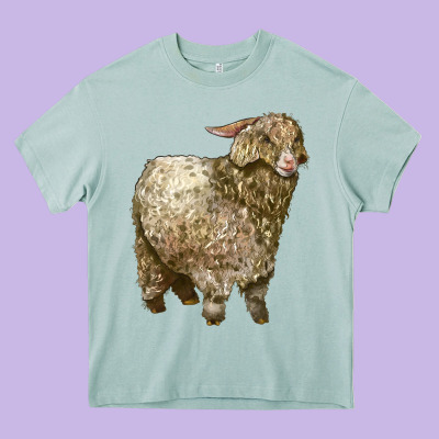 Angora Goat Heavy Core Tee Designed By Lillyallendesigns