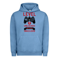 Pigment Pebble Blue Kids Level 7 Unlocked Awesome Since 2013 Urban Hoodie - Bettercallsaul