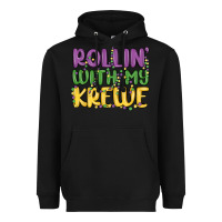 Black rollin with my krewe Heavyweight Hoodie - MaliasSmallBusiness