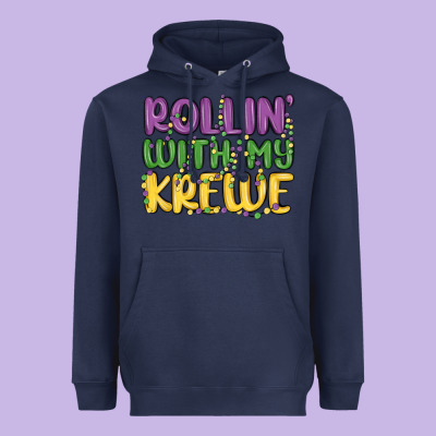 Rollin With My Krewe Heavyweight Hoodie Designed By Maliassmallbusiness