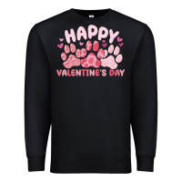 Black happy valentine's day Premium Sweatshirt - MaliasSmallBusiness