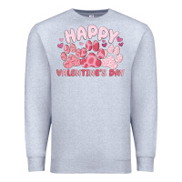 Heather Grey happy valentine's day Premium Sweatshirt - MaliasSmallBusiness