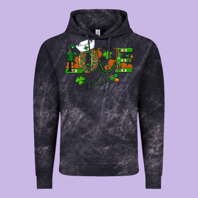 St Patricks Day Love Nurse Vintage Hoodie Designed By Ranaportraitstore