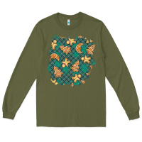 Army Green christmas gingerbread cookies patch Long Sleeve Tee - BundleAndBundleShop