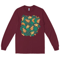 Burgundy christmas gingerbread cookies patch Long Sleeve Tee - BundleAndBundleShop