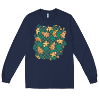 Navy christmas gingerbread cookies patch Long Sleeve Tee - BundleAndBundleShop