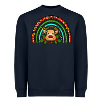 Navy reindeer rainbow christmas Heavyweight Sweatshirt - RanaPortraitStore