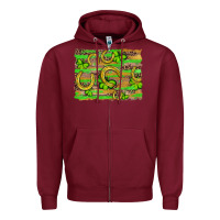 Burgundy horseshoe shamrock leopard wood glitter background Zipper Hoodie - Artiststas