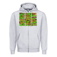 Heather Grey horseshoe shamrock leopard wood glitter background Zipper Hoodie - Artiststas