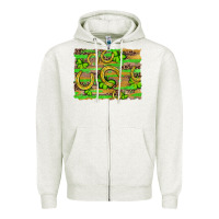 Oatmeal Heather horseshoe shamrock leopard wood glitter background Zipper Hoodie - Artiststas