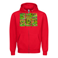 Red horseshoe shamrock leopard wood glitter background Zipper Hoodie - Artiststas
