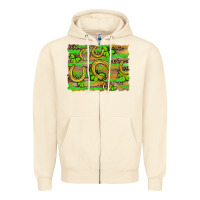 Sandshell horseshoe shamrock leopard wood glitter background Zipper Hoodie - Artiststas