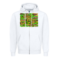 White horseshoe shamrock leopard wood glitter background Zipper Hoodie - Artiststas