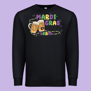 Mardi Gras Drinking Team Premium Sweatshirt Designed By Maliassmallbusiness