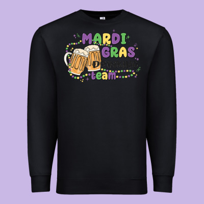 Mardi Gras Drinking Team Premium Sweatshirt Designed By Maliassmallbusiness