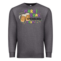 Charcoal Heather mardi gras drinking team Premium Sweatshirt - MaliasSmallBusiness