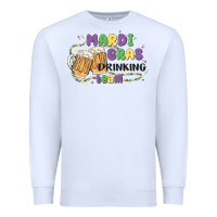 White mardi gras drinking team Premium Sweatshirt - MaliasSmallBusiness