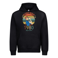 Black Vintage 1980 Original Parts Women 40th Birthday Urban Hoodie - Bettercallsaul