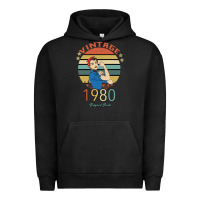 Pigment Black Vintage 1980 Original Parts Women 40th Birthday Urban Hoodie - Bettercallsaul