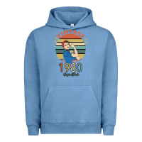 Pigment Pebble Blue Vintage 1980 Original Parts Women 40th Birthday Urban Hoodie - Bettercallsaul