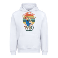 White Vintage 1980 Original Parts Women 40th Birthday Urban Hoodie - Bettercallsaul