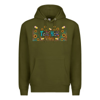 Army Green teacher vibes libbey glass Premium Hoodie - BundleAndBundleShop
