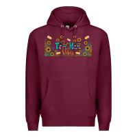 Burgundy teacher vibes libbey glass Premium Hoodie - BundleAndBundleShop