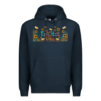 Navy teacher vibes libbey glass Premium Hoodie - BundleAndBundleShop