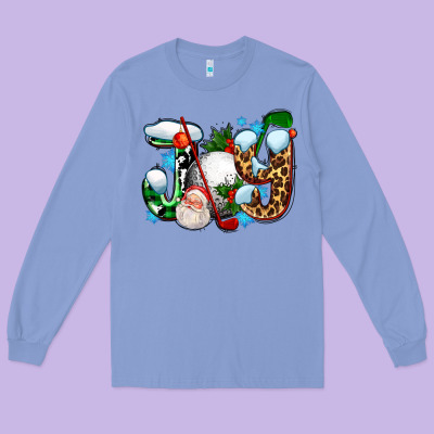 Joy With Golf And Santas Long Sleeve Tee Designed By Adodesignshop