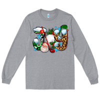Heather Grey joy with golf and santas Long Sleeve Tee - AdoDesignShop