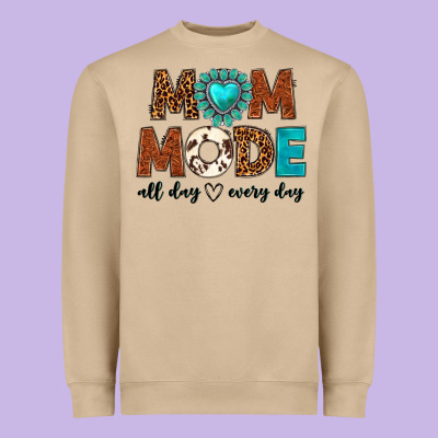 Mom Mode All Day Every Day Heavyweight Sweatshirt Designed By Texasbilliewilder