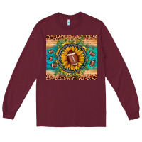 Burgundy football leopard turquoise sunflower Long Sleeve Tee - JahusDesignShop