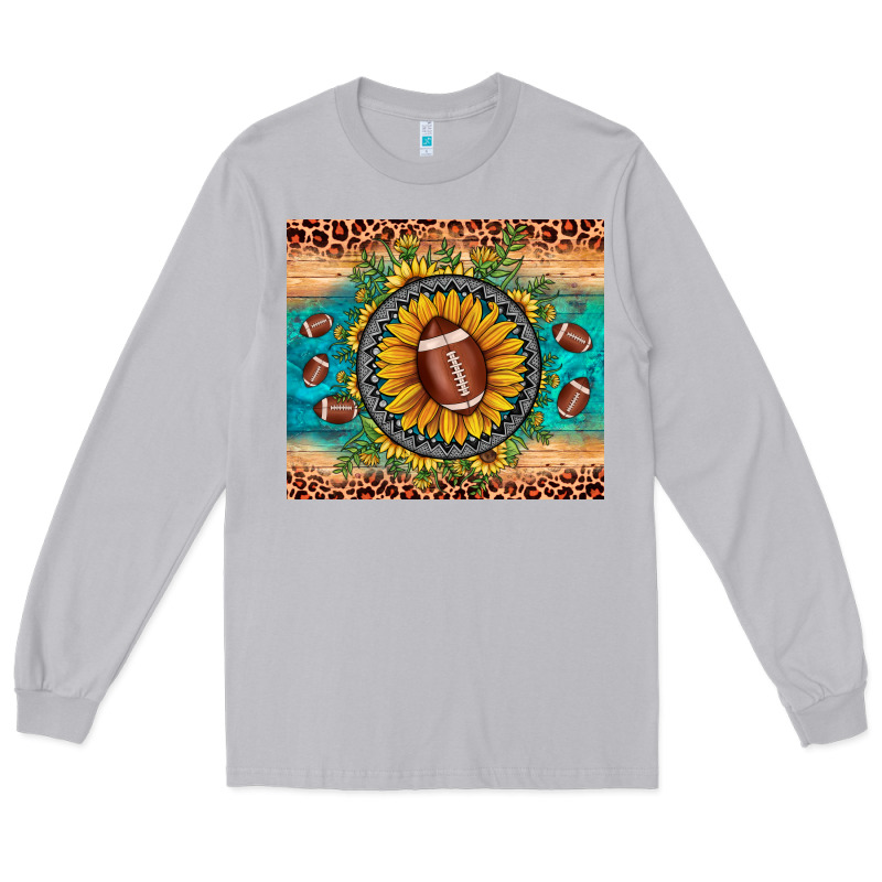 Football Leopard Turquoise Sunflower Long Sleeve Tee by JahusDesignShop | Teevron