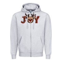 Joy Reindeer Zipper Hoodie | Teevron