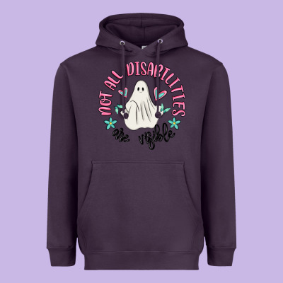 Not All Disabilities Are Visible Heavyweight Hoodie Designed By Maliassmallbusiness