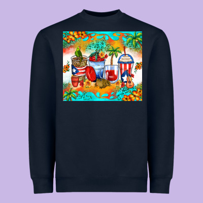 Puerto Rico Coffee Cups Heavyweight Sweatshirt Designed By Zillion Design Studio