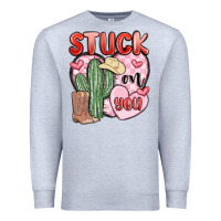 Heather Grey stuck on you Premium Sweatshirt - MaliasSmallBusiness