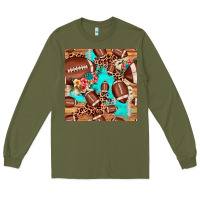 Army Green football leopard cowhide seamless pattern Long Sleeve Tee - JahusDesignShop