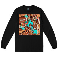 Black football leopard cowhide seamless pattern Long Sleeve Tee - JahusDesignShop
