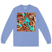 Colony Blue football leopard cowhide seamless pattern Long Sleeve Tee - JahusDesignShop