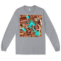 Heather Grey football leopard cowhide seamless pattern Long Sleeve Tee - JahusDesignShop