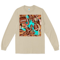 Mushroom football leopard cowhide seamless pattern Long Sleeve Tee - JahusDesignShop