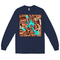 Navy football leopard cowhide seamless pattern Long Sleeve Tee - JahusDesignShop