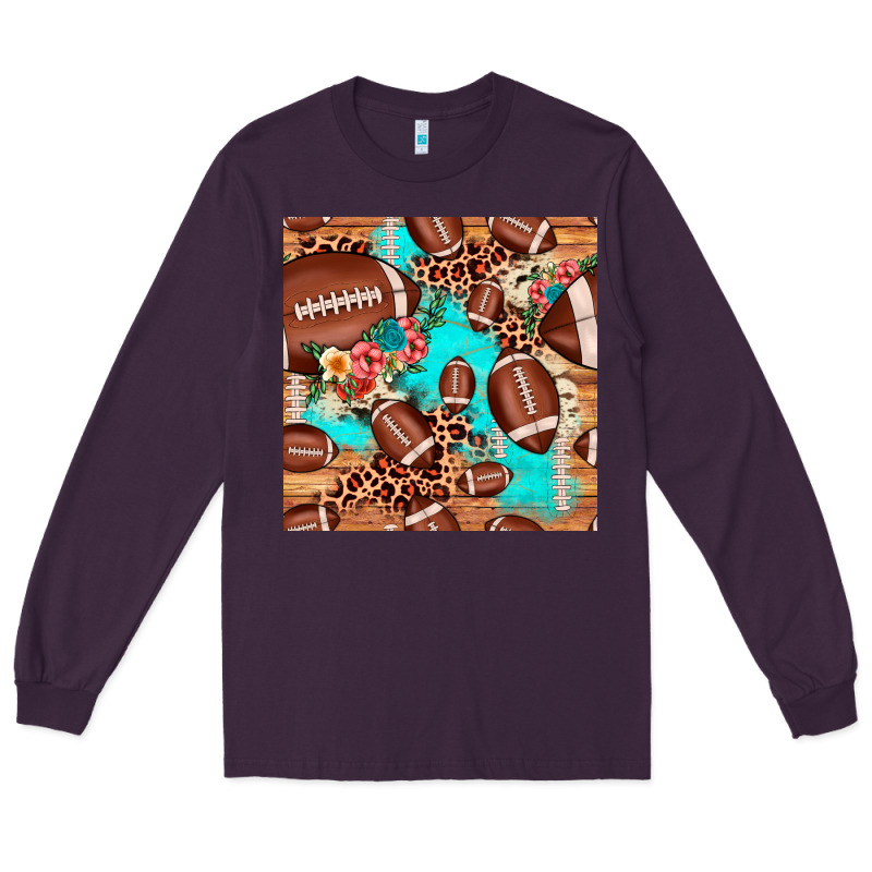 Football Leopard Cowhide Seamless Pattern Long Sleeve Tee by JahusDesignShop | Teevron