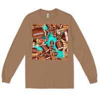 Toasted Coconut football leopard cowhide seamless pattern Long Sleeve Tee - JahusDesignShop