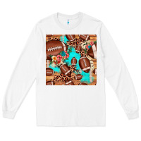 White football leopard cowhide seamless pattern Long Sleeve Tee - JahusDesignShop