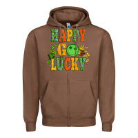 Chestnut happy go lucky  with coin and shamrock Zipper Hoodie - Artiststas