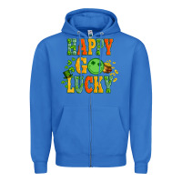 True Royal happy go lucky  with coin and shamrock Zipper Hoodie - Artiststas