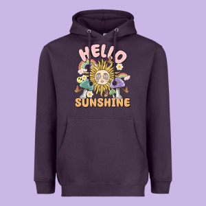 Hello Sunshine Heavyweight Hoodie Designed By Maliassmallbusiness